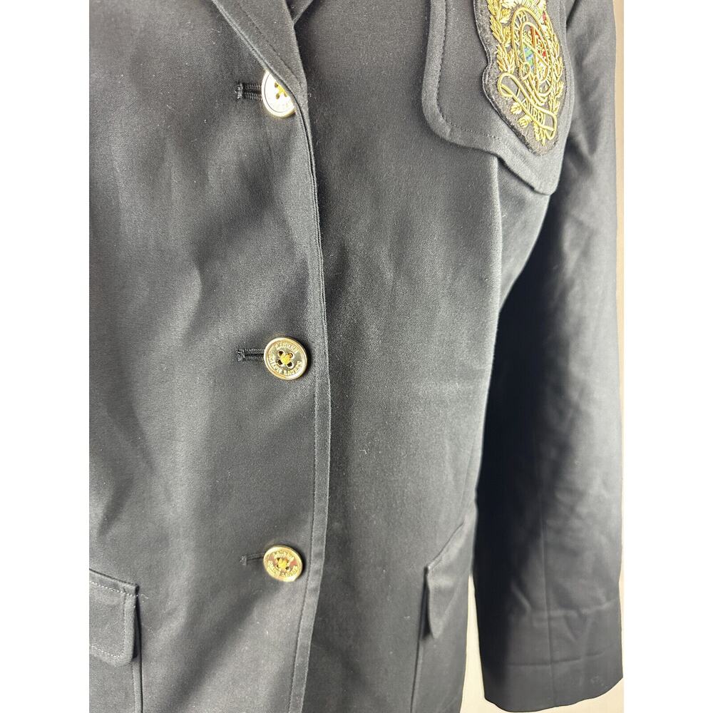 *Flawed Lauren Ralph Lauren Signature Patch Chest Crest Blazer Jacket Black 16W - Picture 8 of 16
